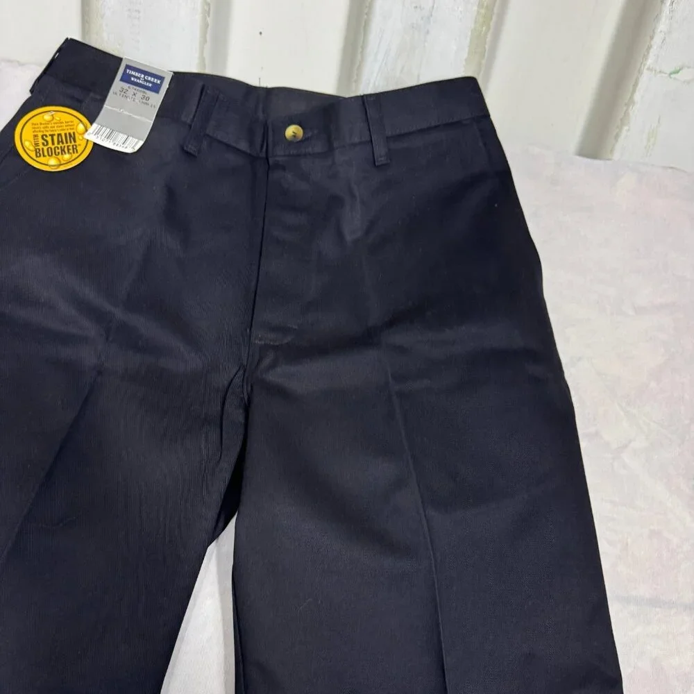 Timber Creek By Wrangler Ultimate Khakis Pant Mens Black Stain Blocker 32X30 NWT